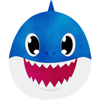 Baby Shark Blue Cartoon Party Mask