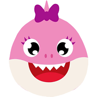 Baby Shark Pink Cartoon Party Mask